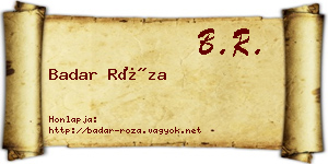 Badar Róza névjegykártya